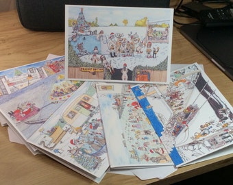 Funny Card Pack of 4 ,Pick any 4 Original Artwork A5 Cards