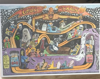 Chest out on the Ghost Train A5 card