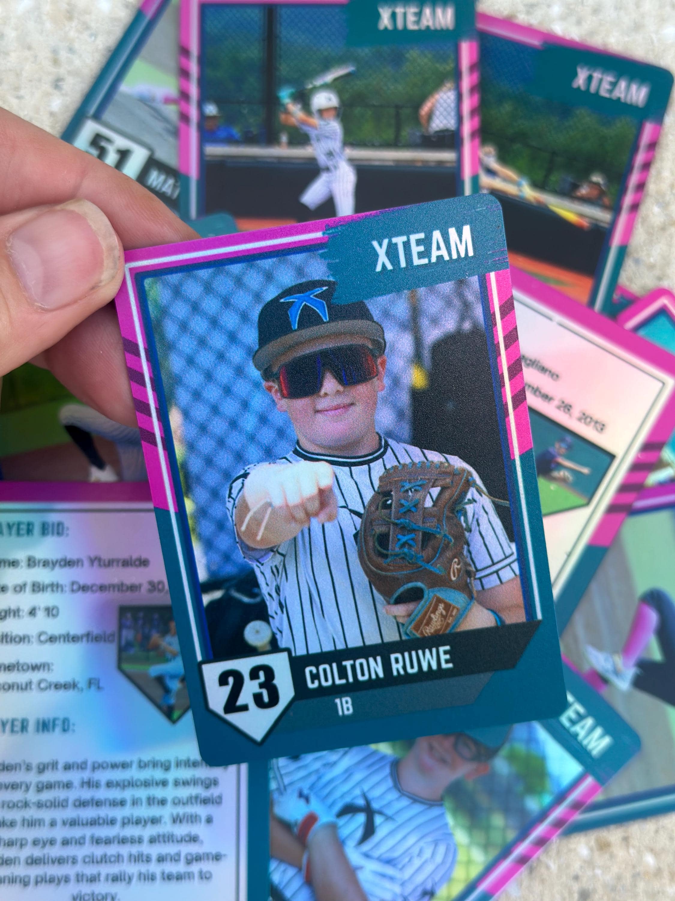 Personalized Holographic Baseball or Softball Card: Custom UV Printed Trading Card Personalized Holographic Baseball or Softball Card: Custom UV Printed Trading Card