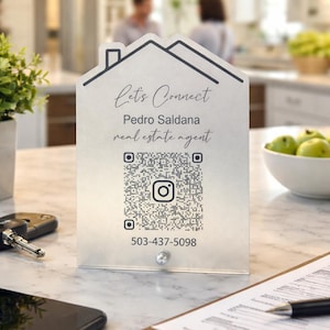 Custom Acrylic QR Code Realtor Sign – Modern Marketing Display - Listing Tool for Realtors