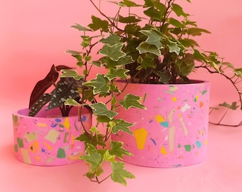 テラゾー植木鉢カバー / ライトグリーンテラゾー植木鉢 - Etsy 日本