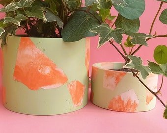 テラゾー植木鉢カバー / ライトグリーンテラゾー植木鉢 - Etsy 日本