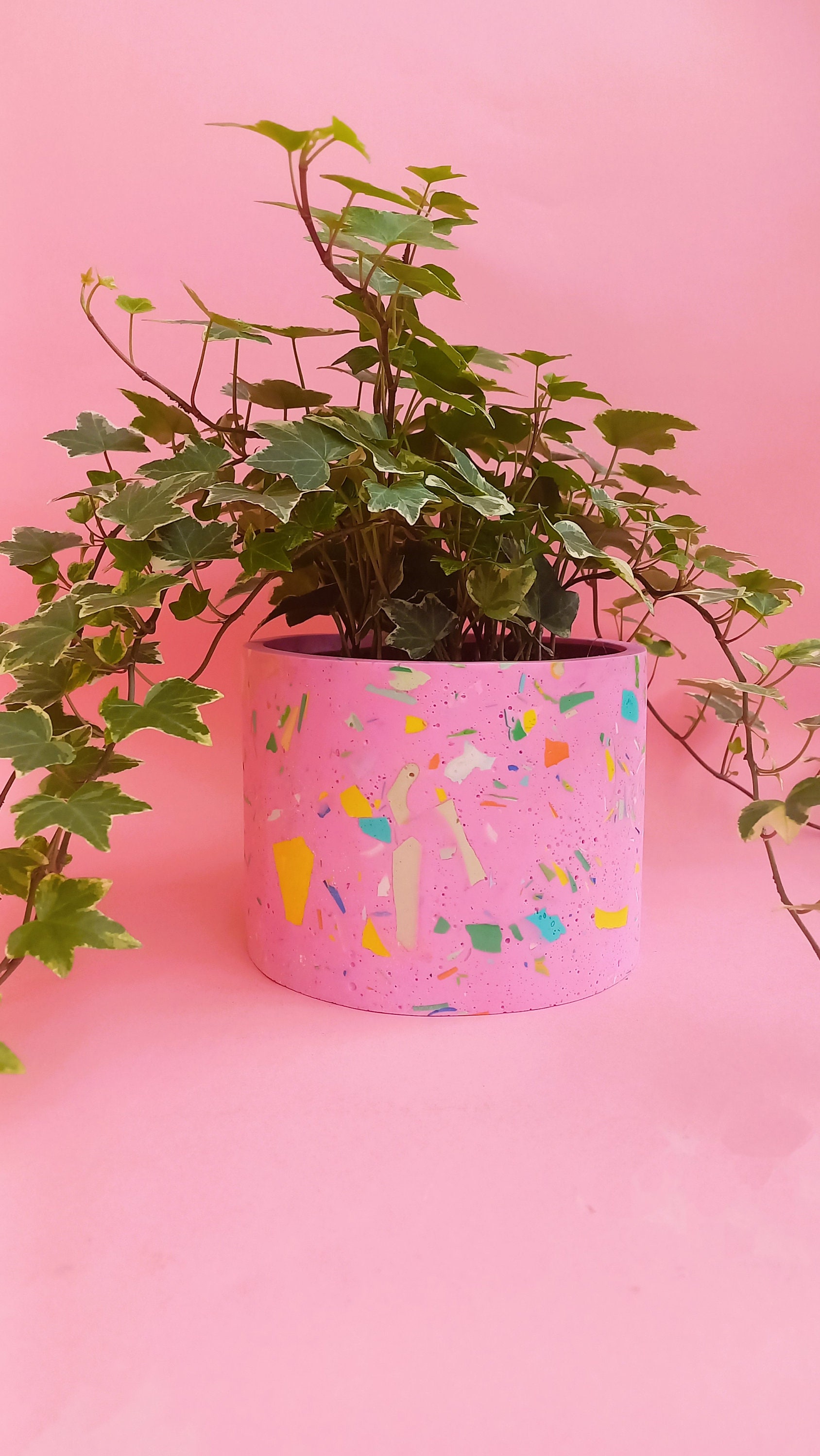 テラゾー植木鉢カバー / ピンクのテラゾー植木鉢 - Etsy 日本
