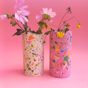 Vase, runder Accessoirebehälter, für Schreibtisch, für Badezimmer, Terrazzo