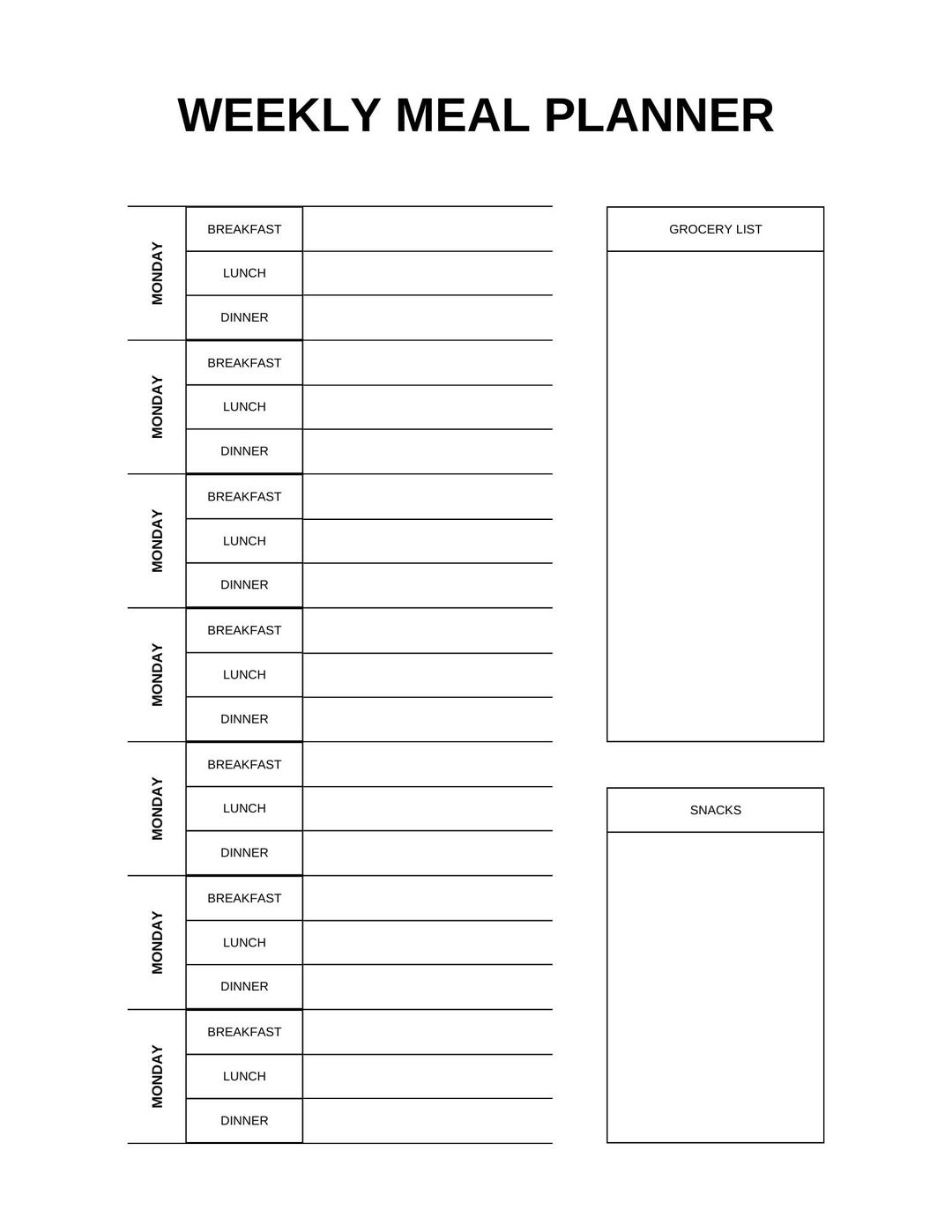 Printable - Meal Planner - Etsy
