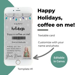 Coffee Textable Holiday Gift Card Duo | Holiday Marketing | Textable Holiday Digital Card | Starbucks Coffee Marketing Text Message
