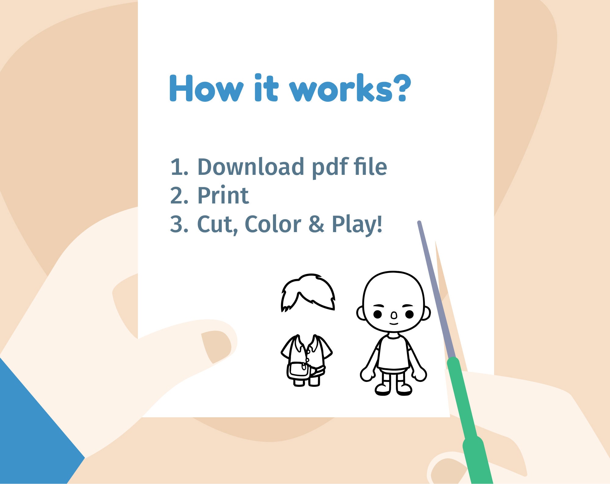 Toca Boca Print Bundle for Coloring, Bedroom, Bathroom, Kitchen & Doll ...