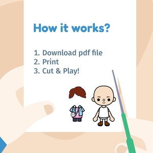Toca Boca Life Paper Doll Printable | Paper Doll Coloring | Toca Boca ...