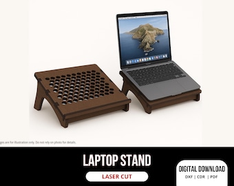 Suporte para laptop svg, suporte para laptop cortado a laser, arquivo digital para corte a laser, suporte de madeira para laptop, suporte ventilado svg, suporte para laptop, arquivo svg