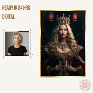 Ritratto di donna rinascimentale, il miglior regalo di compleanno per lei, ritratto di donna personalizzato, ritratto reale personalizzato da foto, ritratto di Halloween