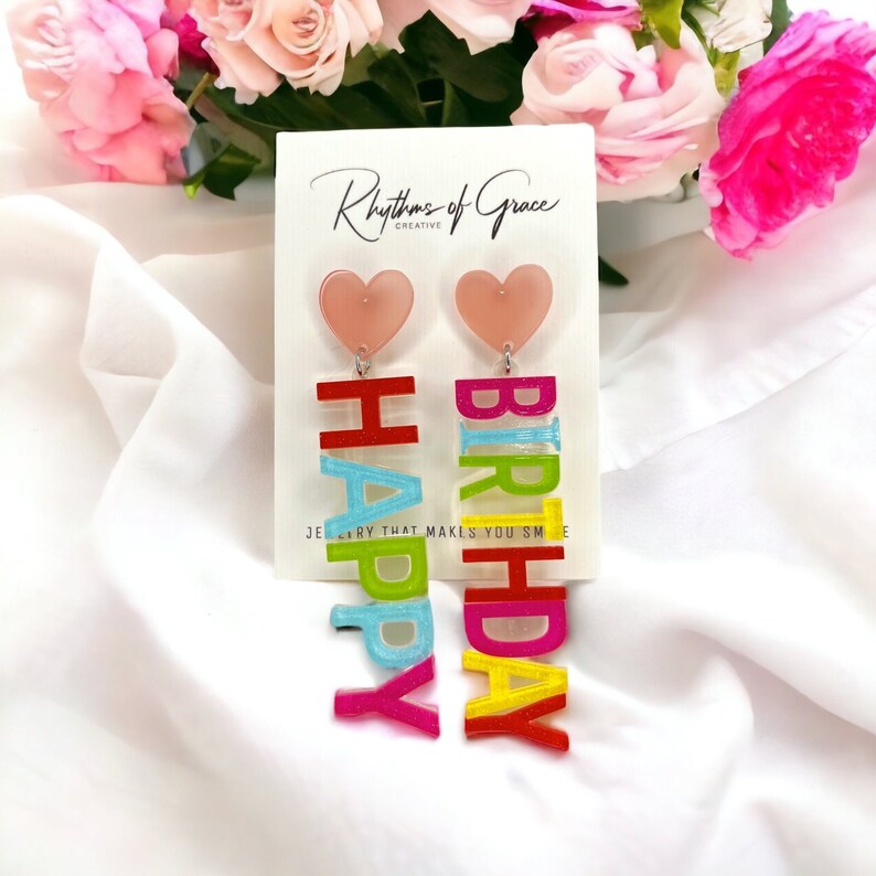 Happy Birthday Earrings Birthday Accessories, Birthday Queen, Birthday Girl Earrings, Happy