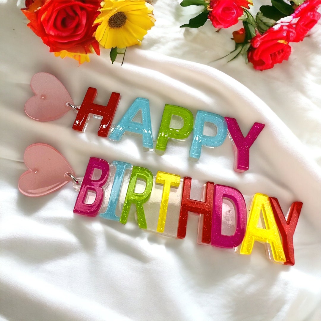 Happy Birthday Earrings Birthday Accessories, Birthday Queen, Birthday Girl Earrings, Happy
