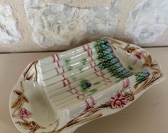 Plato antiguo francés grande de espárragos