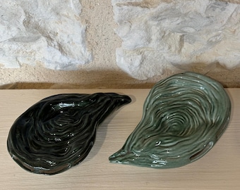 Soportes para tenedores de concha de ostra de mayólica