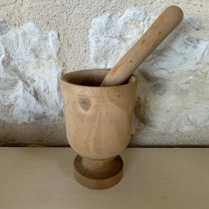 Vintage Wooden Pestal and Mortar