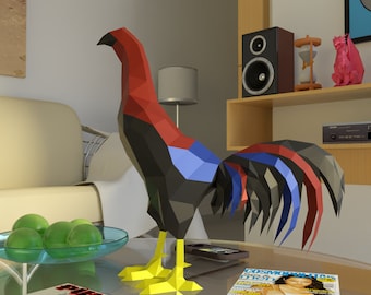Rooster - PAPERCRAFT LOWPOLY