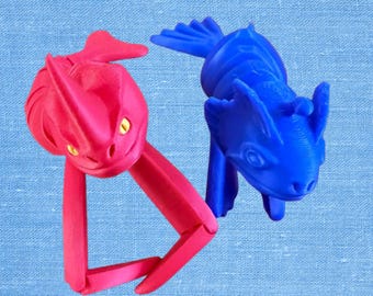 Sea Monsters from the Sea, The Red Bluster with yellow eyes and Blue Monster Package