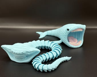 Bloop Vs El Gran Maja - Set Di 2 Fidget Toys Flessibili Stampati In 3D, Creature Marine