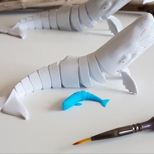 Moby Dick Flexibles Spielzeug, Fidget Spielzeug, Weißwal, klassisches Seemonster
