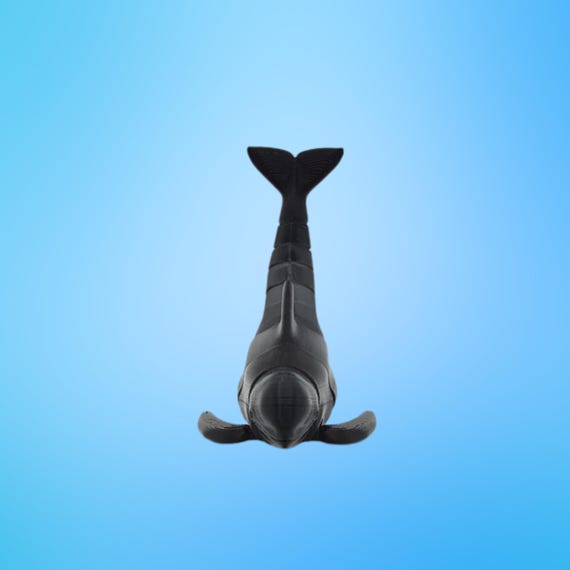 Articulated 3D Printed Pilot Whale - Flexible Marine Toy & Desk