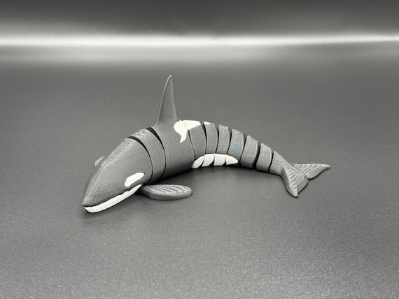 白黒シャチ | 関節式シャチ | フレキシブルな海洋動物の置物 - Etsy 日本