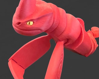 Red Bluster with yellow eyes – The Fiery Guardian of the Deep | 3D Printed Sea Monster Figurine