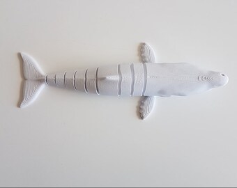 Moby Dick Flexible Toy, Fidget Toy, White Whale, Classic Sea