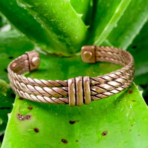 Elegant Handcrafted Braided Pure  Copper Magnetic Bracelet