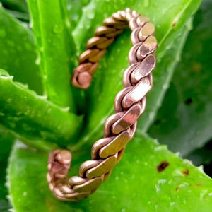 Handcrafted  Pure Copper Braided Cuff Bracelet