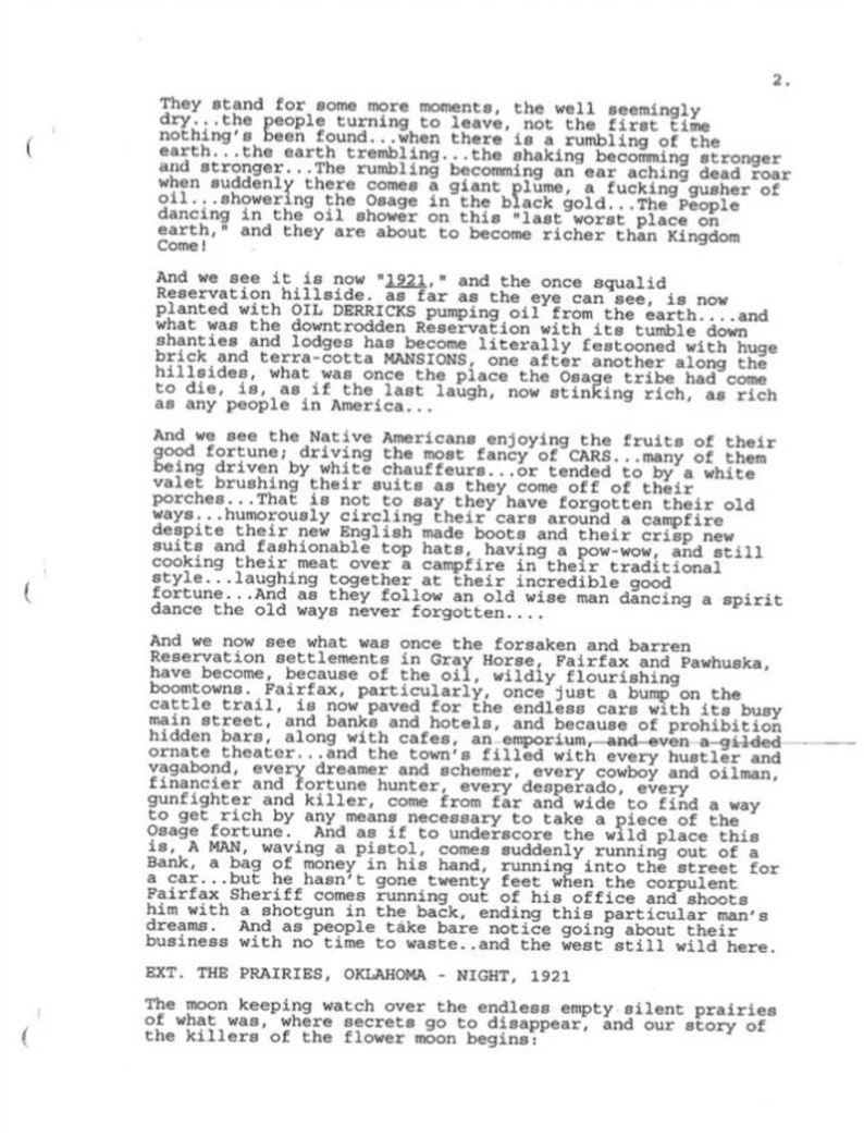 Rare Killers of the Flower Moon Original 2017 Screenplay Etsy