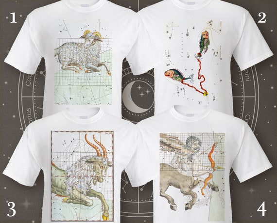 Star Sign Taurus Shirt Zodiac Signs T-Shirt Vintage Print Star Sign Taurus Shirt Zodiac Signs T-Shirt Vintage Print