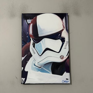 Storm Trooper Star Wars character 12in x 18in Acrylic Painting On Canvas Chris Cargill | Wall Decor | Pop Art | Gift