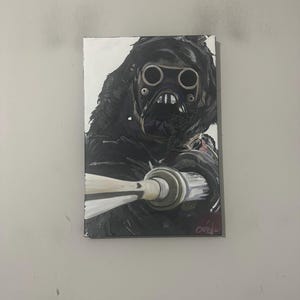 Tusken Raider Star Wars Art 12in x 18in Acrylic Painting On Canvas by Chris Cargill | Wall Decor | Pop Art