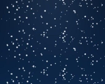 May include: A deep navy blue background featuring a scattered pattern of small, white, circular dots of varying sizes that resemble falling snow or distant stars, with a solid horizontal band of lighter blue at the bottom edge.
