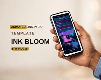 Link in Bio Template with Live Video Background for Artists & Moody Creators: INK BLOOM Animated Page