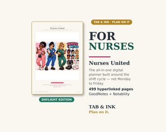 Digital Planner FOR NURSES — Daylight Edition — Hyperlinked 2027 Planner for GoodNotes and Notability, Shift-Friendly, Stickers Included