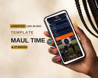 Link in Bio Template with Live Video Background for Football Fans & Sports Creators: MAUL TIME Animated Page