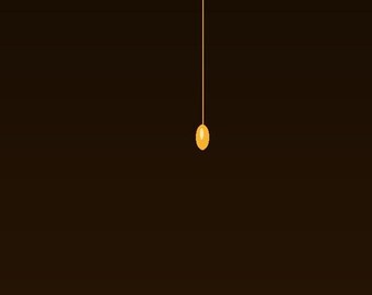 May include: A dark brown background features a horizontal orange bar at the top with vertical orange lines dripping downward. One long, thin orange line extends from the bar, ending in a single orange droplet above an orange base.