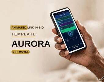 Link in Bio Template with Live Video Background for Musicians & Dreamers: AURORA Animated Page