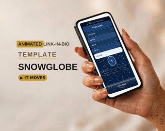 Link in Bio Template with Live Video Background for Winter Brands & Cozy Creators: SNOWGLOBE Animated Page