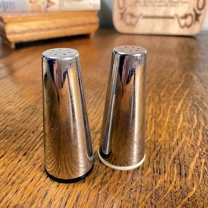 Vintage Mcm chromed plastic salt and pepper shakers