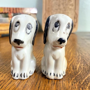 Vintage schuldig Dalmatische peper- en zoutstel voor puppy&#39;s Made in Japan