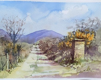 Feldweg in Connemara, Irland, 23x31 cm, Aquarell