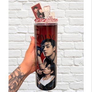 Arirang Kim Taehyung Tumbler| BTS| V| 20oz Cup| Trendy Gifts| Cup with Lid and Straw| Gifts for Her| BTS | Birthday Gift| Ice Topper|RED