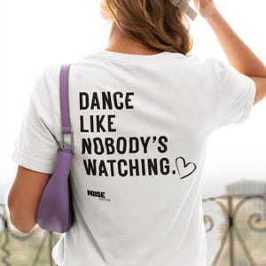 Dansfestivaltröja - Dansa som om ingen tittar på - Bakgrundstryck - Elektronisk musik-tröja - Unisex, 100 % bomull, S - 2 XL bild 3