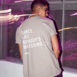 Dansfestivaltröja - Dansa som om ingen tittar på - Bakgrundstryck - Elektronisk musik-tröja - Unisex, 100 % bomull, S - 2 XL bild 5