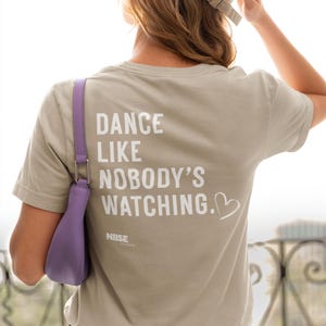Dansfestivaltröja - Dansa som om ingen tittar på - Bakgrundstryck - Elektronisk musik-tröja - Unisex, 100 % bomull, S - 2 XL bild 1
