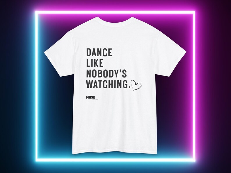Dansfestivaltröja - Dansa som om ingen tittar på - Bakgrundstryck - Elektronisk musik-tröja - Unisex, 100 % bomull, S - 2 XL White
