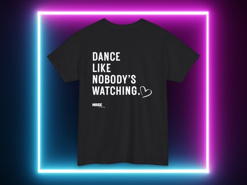 Dansfestivaltröja - Dansa som om ingen tittar på - Bakgrundstryck - Elektronisk musik-tröja - Unisex, 100 % bomull, S - 2 XL Black