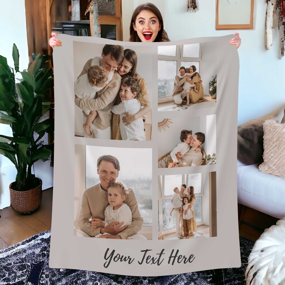 Personalized Family Photo Blanket, Family Memories Gift Blanket